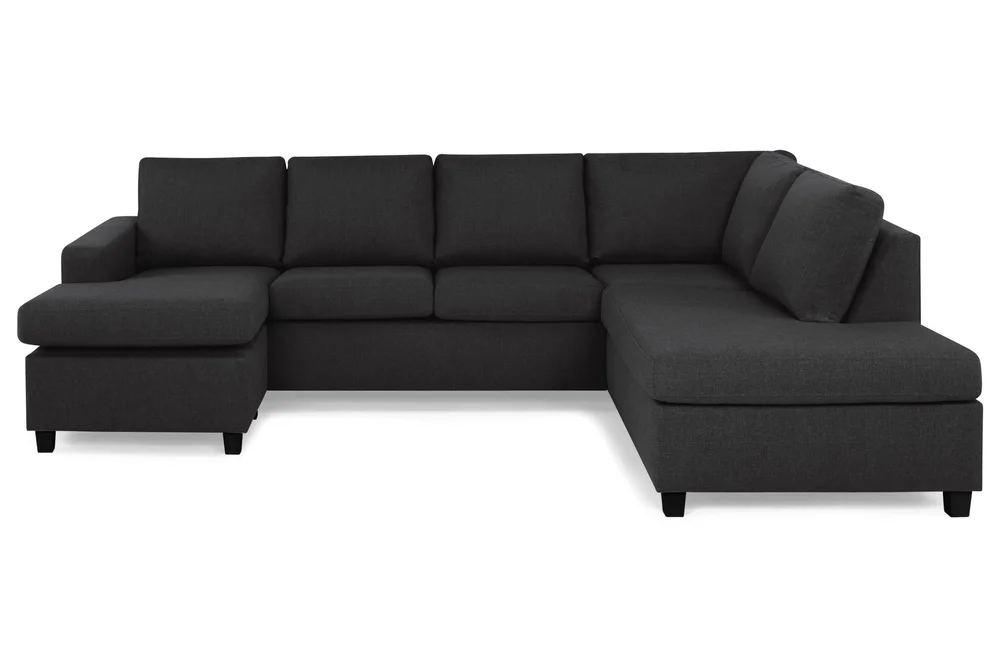 Crazy 4-seters Høyrevendt U-formet Large Sofa med Divan og Sjeselong i Stoff v:7096550