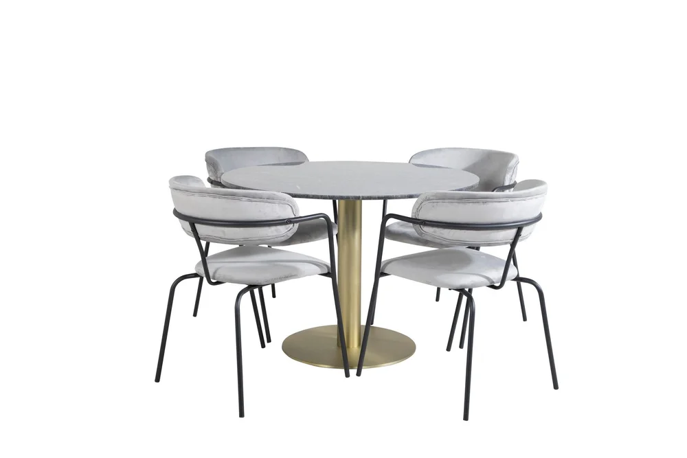 Estelle Matgruppe 106 cm Rund med 4 Arrow stoler v:4536702
