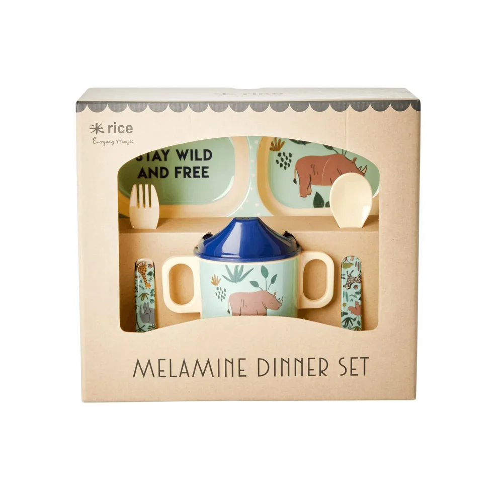 Rice barneservise Jungle animals 4 deler v:9685745