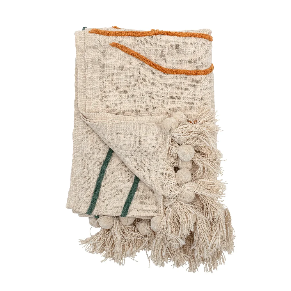 Bloomingville bomullspledd med broderi 125×150 cm v:5746647 Bloomingville bomullspledd med broderi 125×150 cm v:5746647