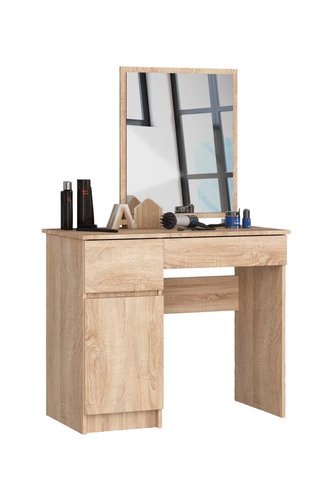 Akord P-Sl sminkebord med speil og venstrevendt utforming – Brun m v:3264743
