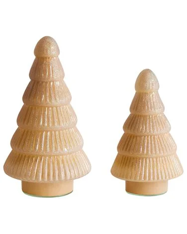 Sett med 2 figurer FLAREN 20/25 cm Juletre Beige v:6894469