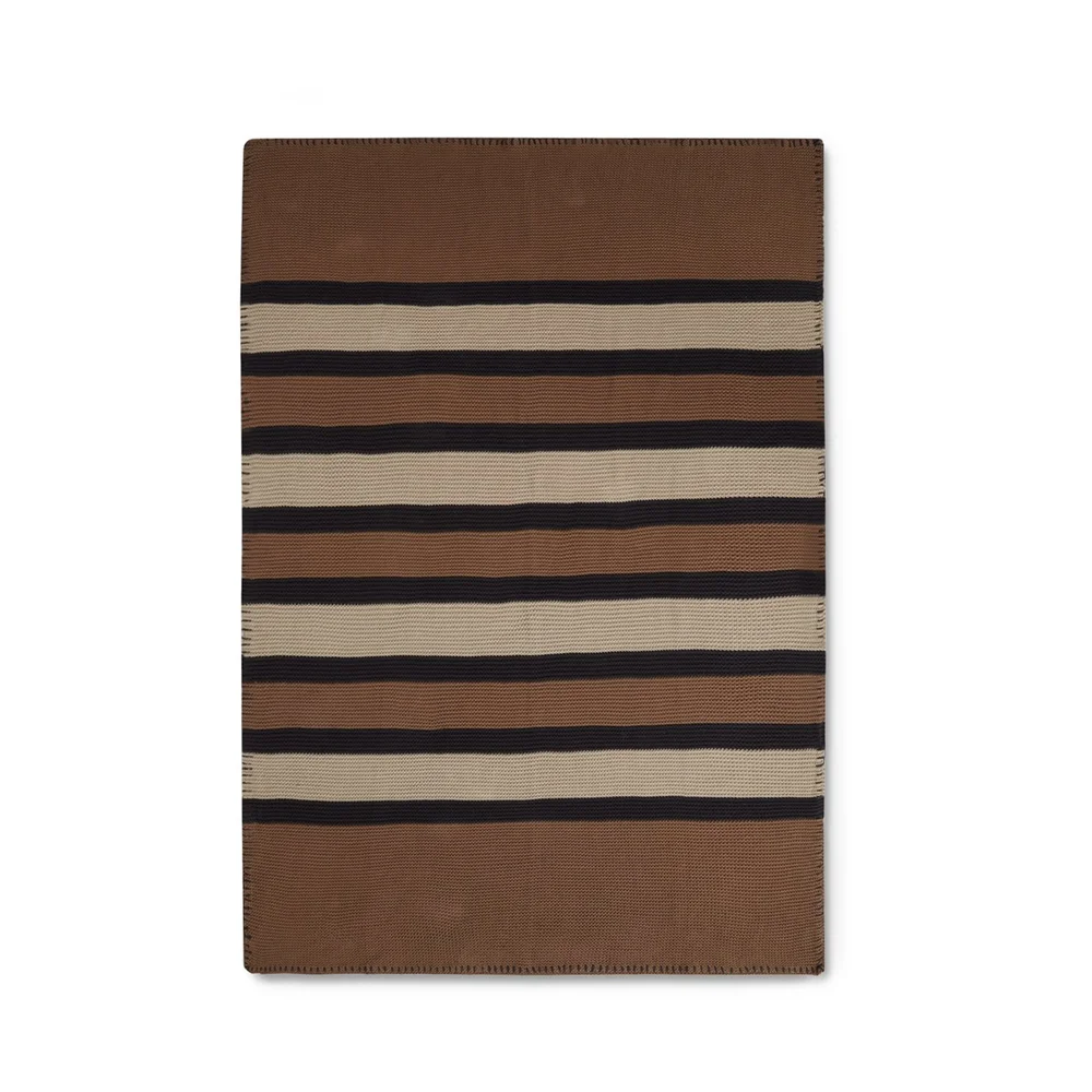Striped Knitted Cotton pledd 130 x 170 cm v:9903715