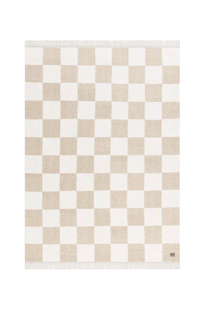 Ullteppe Nordic Check – Beige – Tepper | m v:931345