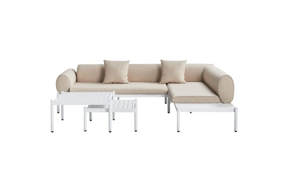 Loungegrupp Beliani Rasiglia Beige||White v:7475735