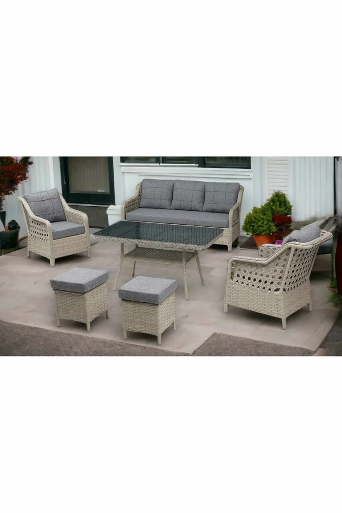 Hage-loungesett Atelier Del Sofa Rondi (175 x 78 x 60 cm) Mørk grå honning v:6799166