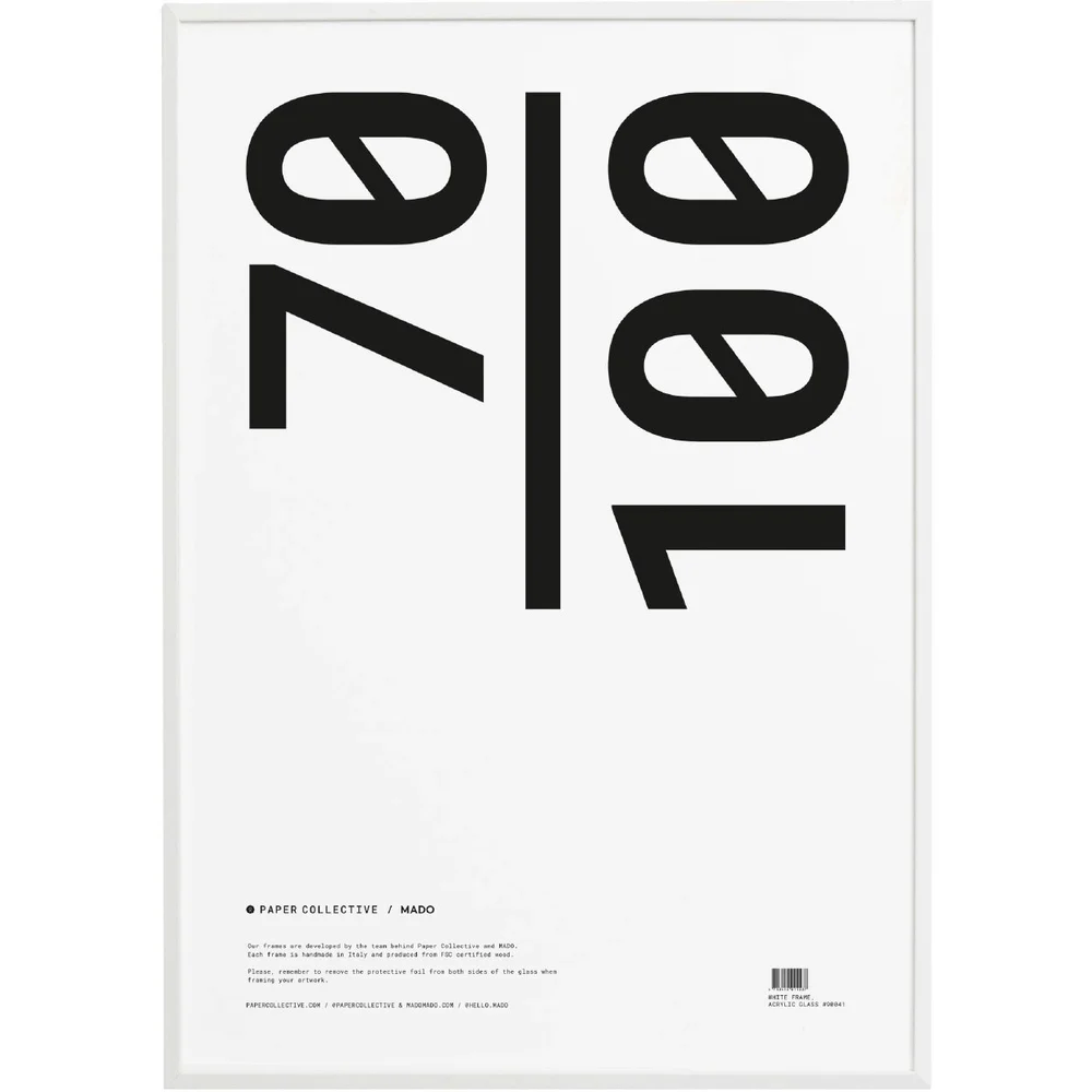 Ramme Hvit / Akryl-glass, 70×100 cm v:1063877