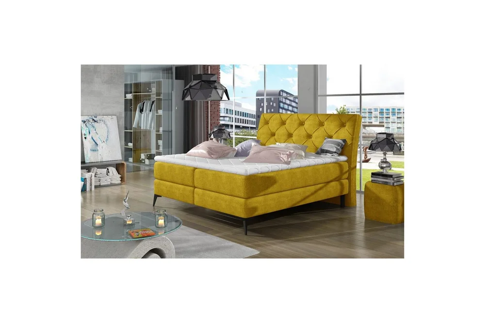 Komplett sängpaket kontinentalsäng Eltap Gul 160x200 DEL v:3686096