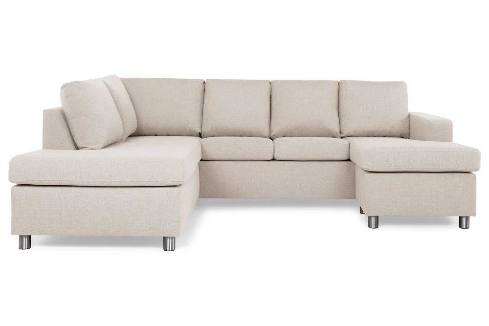 Crazy 4-seters Venstrevendt U-formet Large Sofa med Divan og Sjeselong i Stoff v:5087912