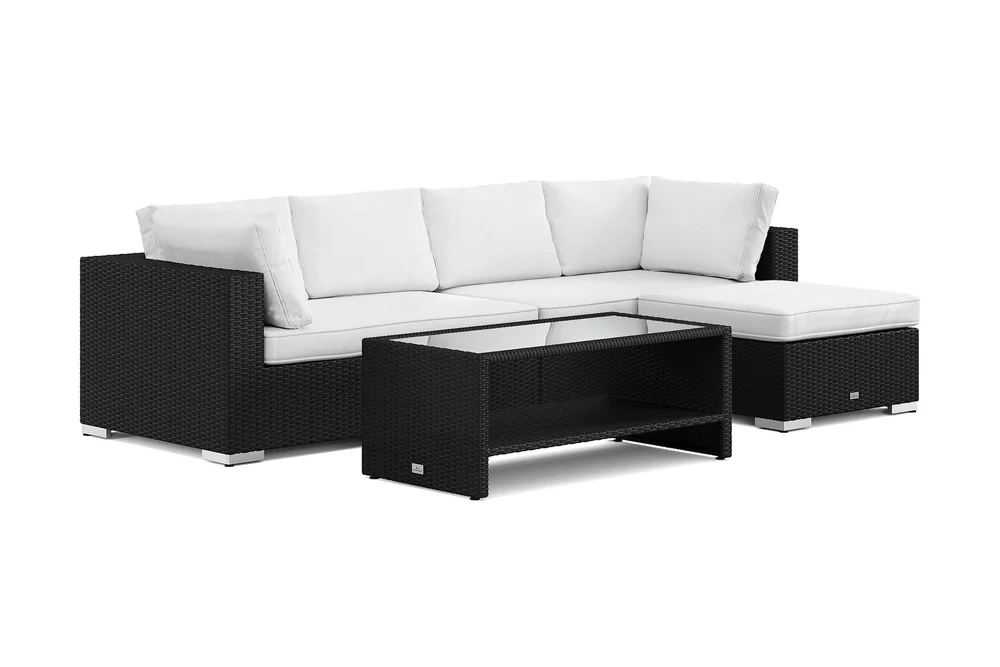 Bahamas utendørs divansofa 5-seters med vendbar divan og bord med hylle v:5896001 Bahamas utendørs divansofa 5-seters med vendbar divan og bord med hylle v:5896001