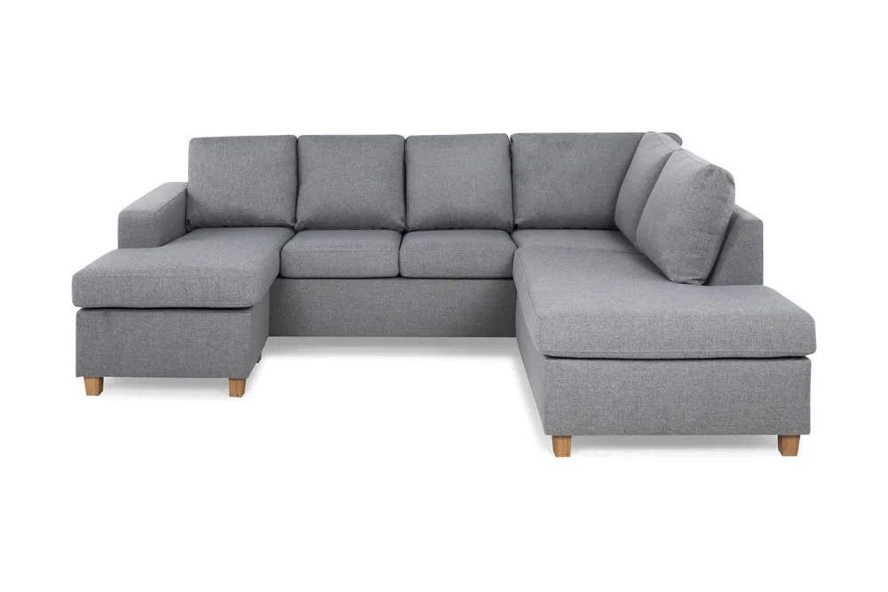 Crazy 4-seters Høyrevendt U-formet Large Sofa med Divan og Sjeselong i Stoff v:9420821