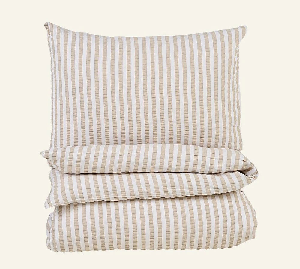Krepp sengesett sand - 140x220 cm v:307783