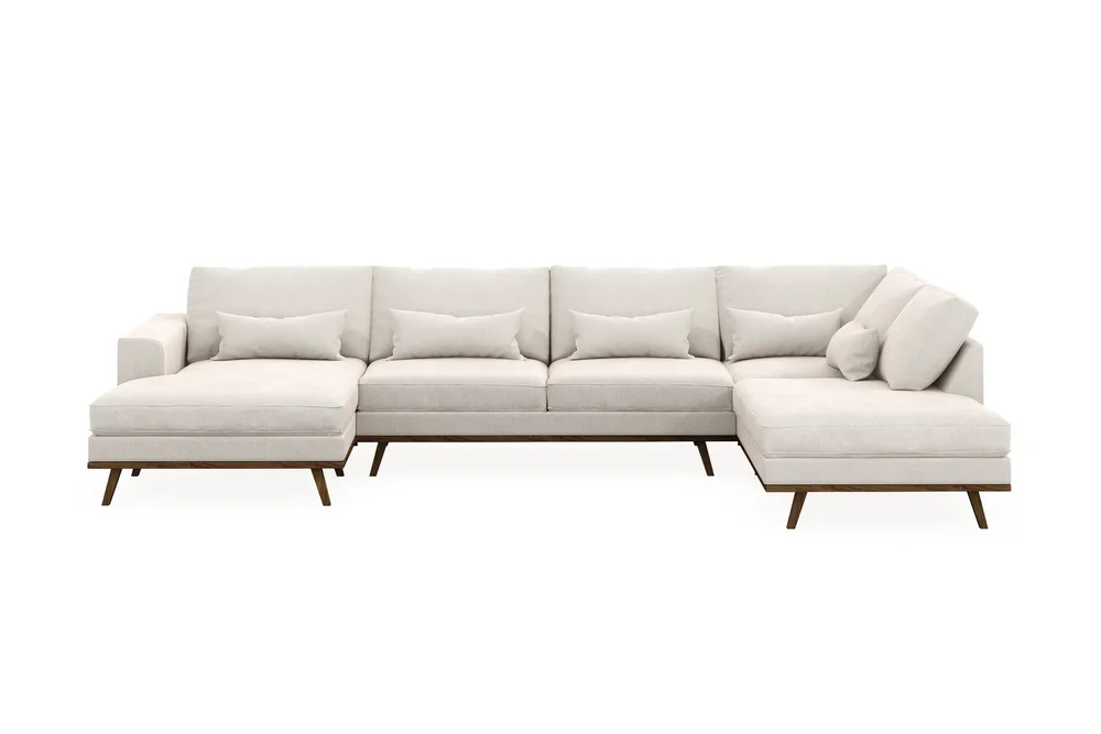 Copenhagen 5-seters Høyrevendt U-formet Sofa med Divan og Sjeselong i Fløyel v:3972204 Copenhagen 5-seters Høyrevendt U-formet Sofa med Divan og Sjeselong i Fløyel v:3972204