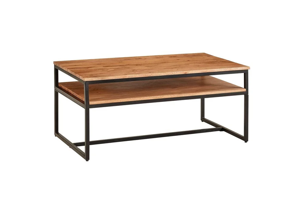Sofabord Wohnling Solid tre 100 cm rektangulær med brett moderne v:1749833