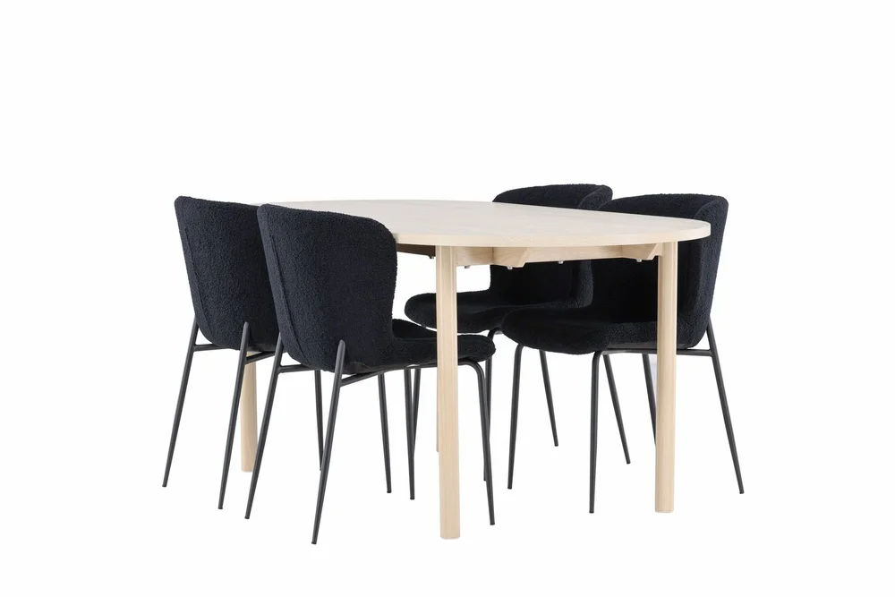 Andy Spisegruppe 180 cm Oval med 4 Modesto stoler v:1747112