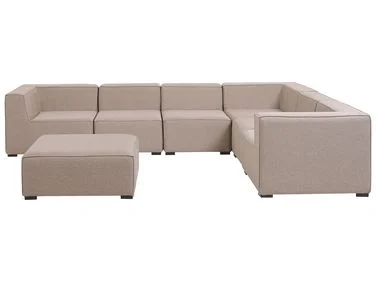 Hjørnesofa med fotskammel til hagen 7-seters AREZZO Beige Venstrevendt v:6840352 Hjørnesofa med fotskammel til hagen 7-seters AREZZO Beige Venstrevendt v:6840352