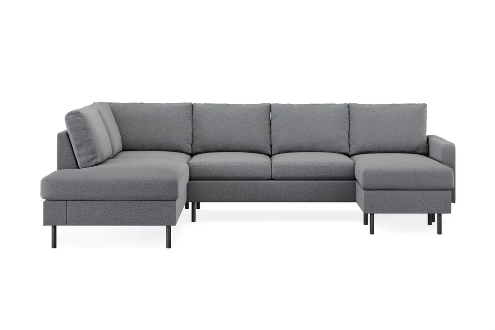 Peppe 4-seters Venstrevendt U-formet Sofa med Divan og Sjeselong i Stoff v:2687247