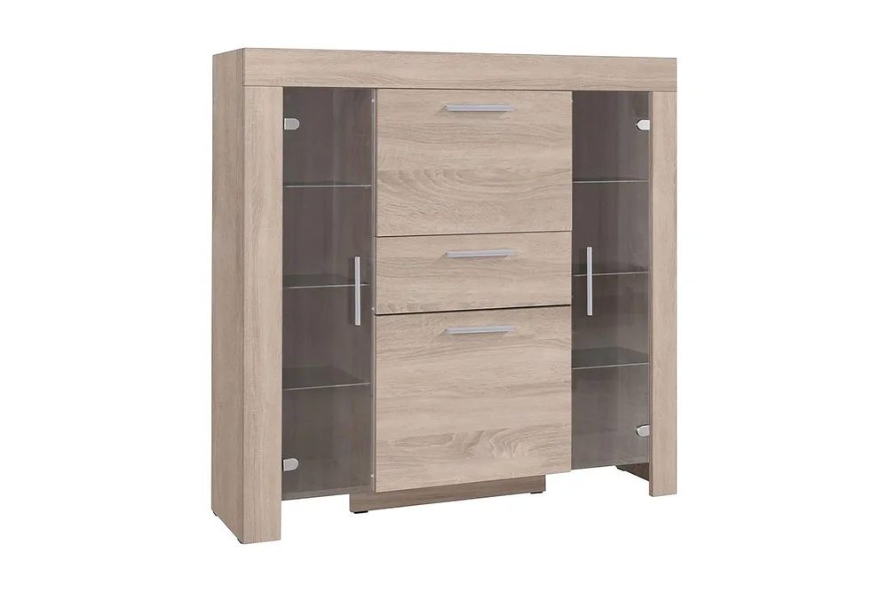 Cezar Vitrinskåp 130x42x131 cm Ek v:1473430 Cezar Vitrinskåp 130x42x131 cm Ek v:1473430