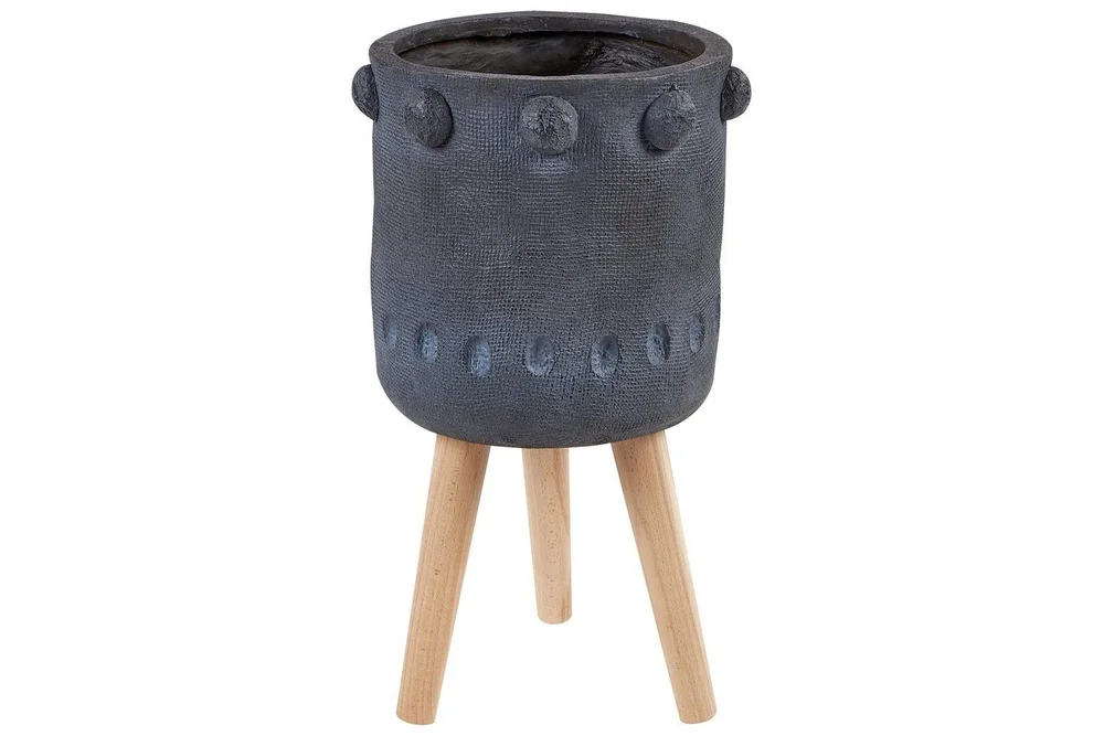 Trädgårdskruka Beliani Brunnera Light grey||blue||Light colored wood v:4043549