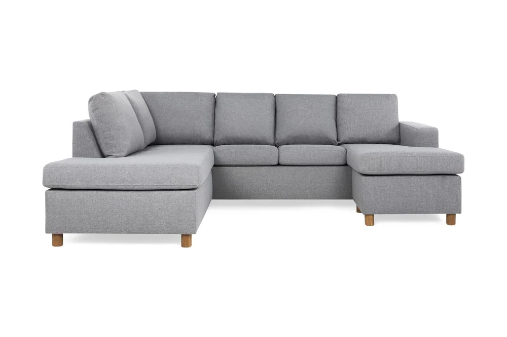 Crazy 4-seters Venstrevendt U-formet Large Sofa med Divan og Sjeselong i Stoff v:2201542