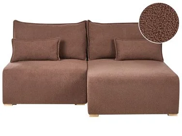 Modulær hjørnesofa NERBO Bouclé Brun Venstrevendt v:9517207 Modulær hjørnesofa NERBO Bouclé Brun Venstrevendt v:9517207
