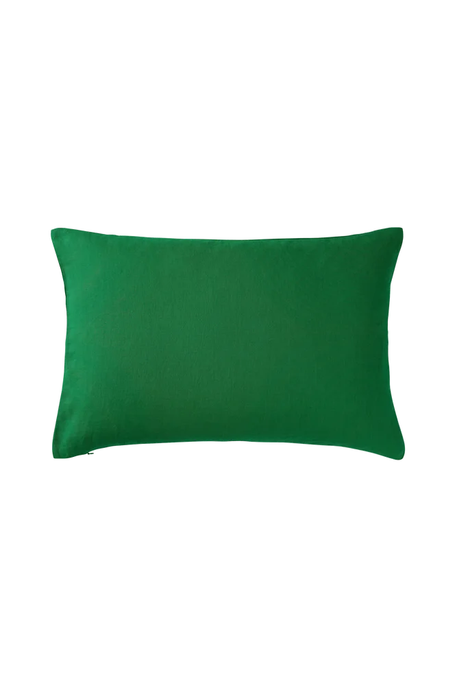 Putetrekk Candice Zip i vasket lin 40x60 cm - Grønn - Tekstiler | m v:9095970