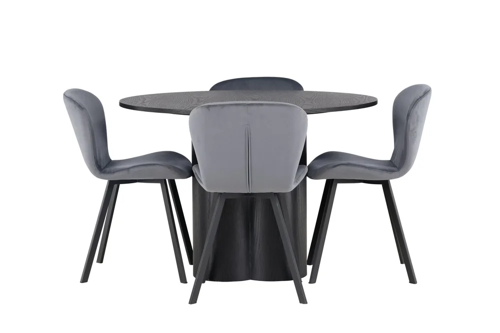 Olivia Matgruppe 110 cm Rund med 4 Lilja Stoler v:7260825