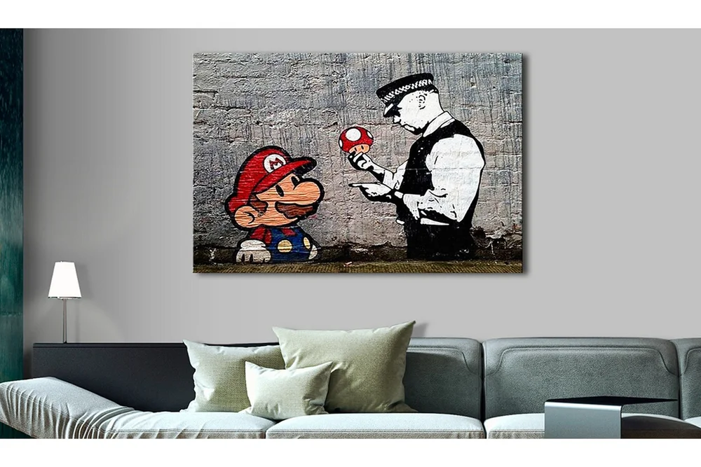 Tavle Mario And Cop By Banksy 120X80 v:9448511
