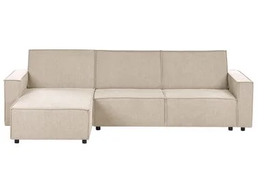 Hjørnesovesofa 3-seter ROMEDAL II Beige Høyrevendt v:6726134