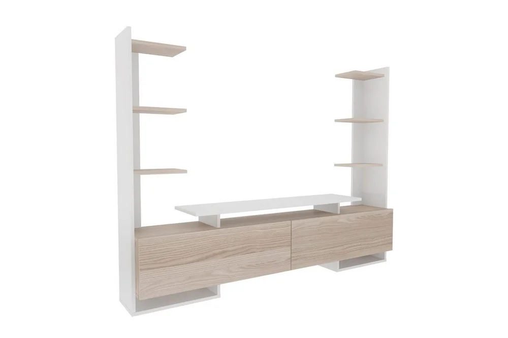 TV-bord Akdere Hvit / Eik v:9982103