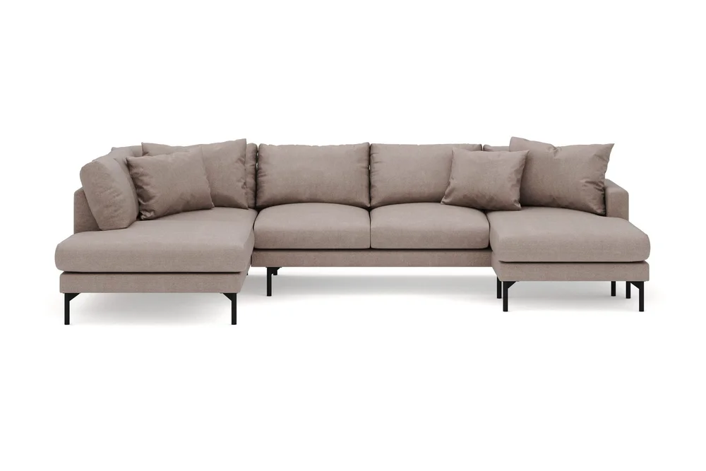 Menard 4-seters Venstrevendt Stor U-formet Dyp Large Sofa med Divan og Sjeselong i Stoff v:4874250