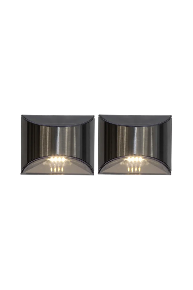 Solcelle Vegglampe Wally 2 p – Sølv – Belysning | m v:9384480 Solcelle Vegglampe Wally 2 p – Sølv – Belysning | m v:9384480