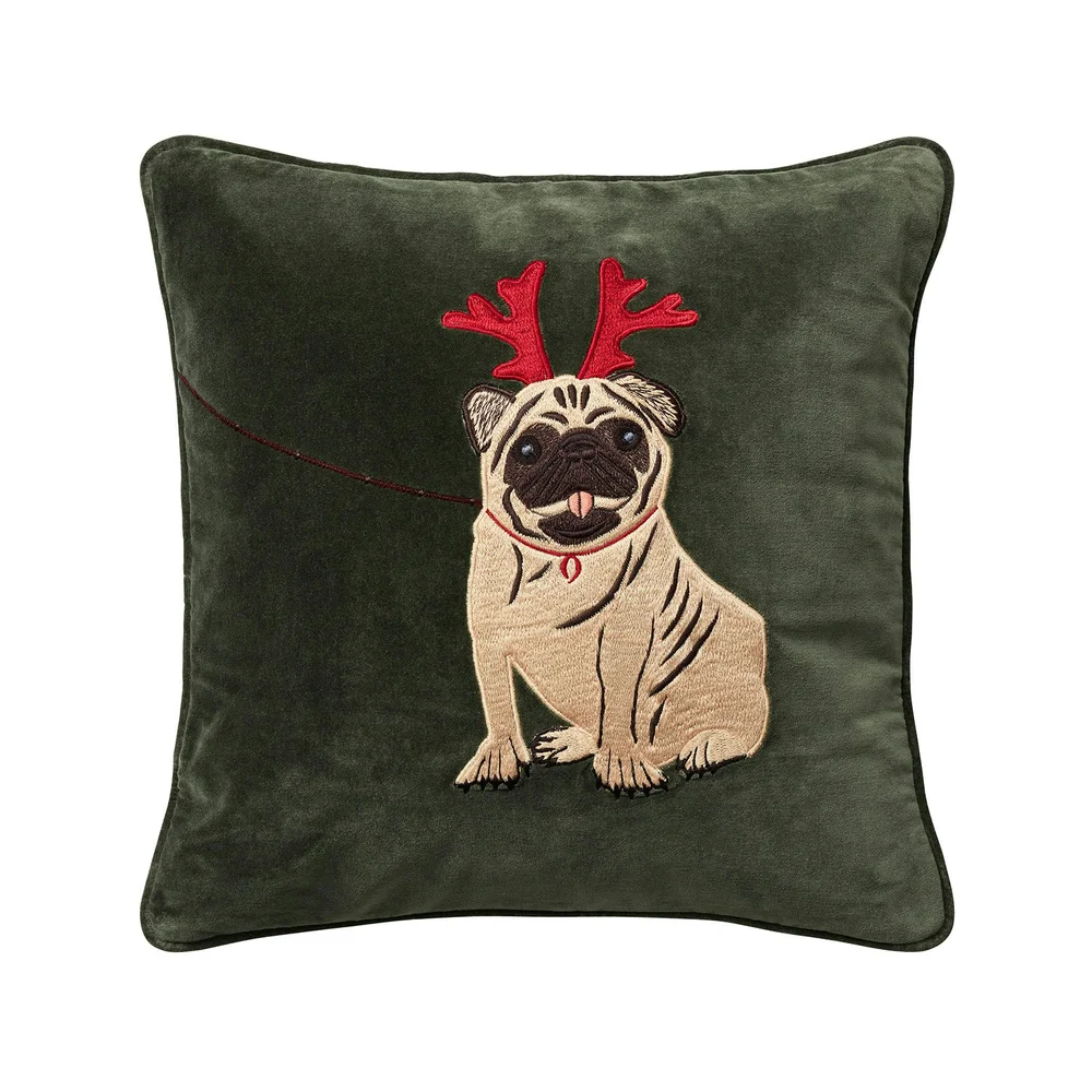 Holiday Dog Putetrekk 50x50 cm, Skogsgrønn v:9270427