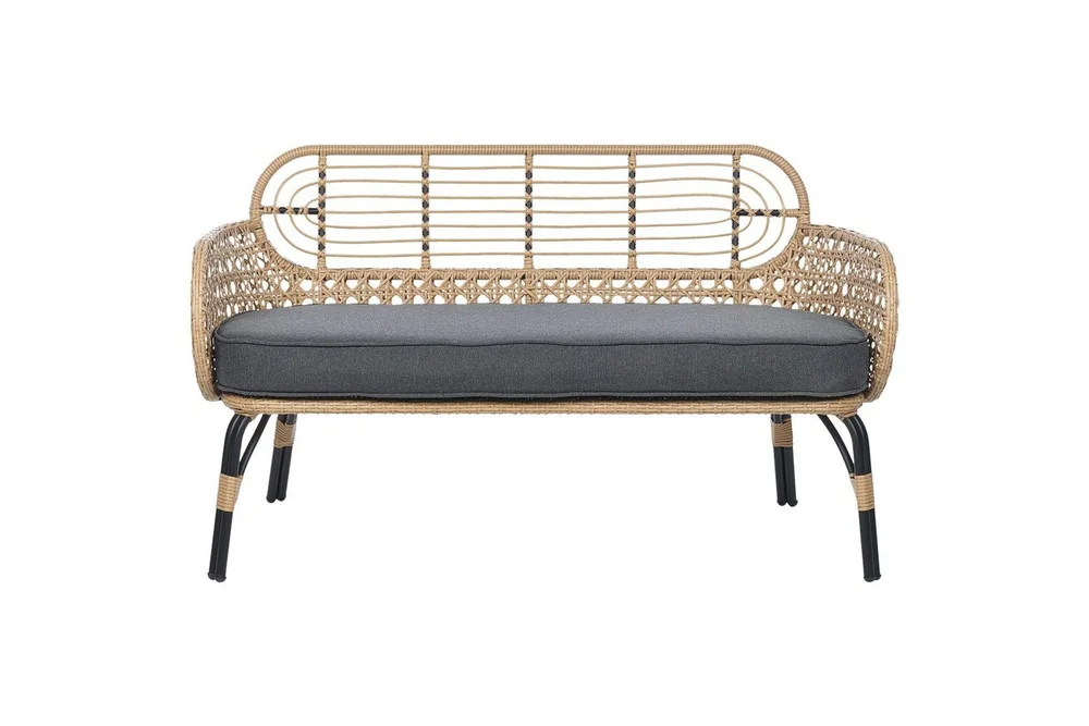 Trädgårdsbänk med dyna Beliani Pratello Natural||Beige||Grey||Black v:4795066 Trädgårdsbänk med dyna Beliani Pratello Natural||Beige||Grey||Black v:4795066