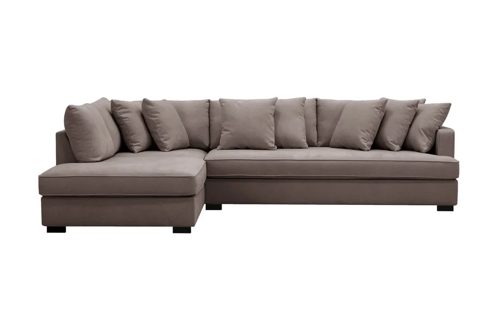Rossita 4-seters Venstrevendt L-formet Dyp Sjeselongsofa med Hel Pute i Stoff v:6377067