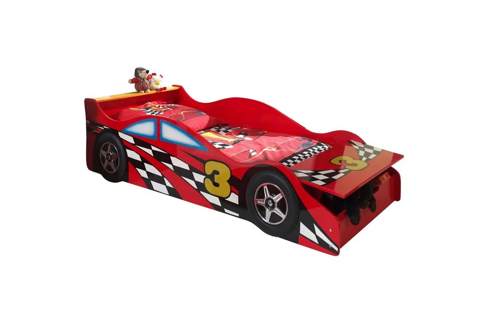 Säng Vipack Race Pink 70x140 cm Med madrass Vipack Red v:2174602