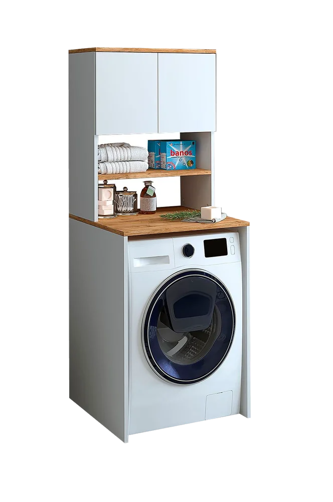 Vaskemaskin-skap Lunola – Hvit m v:9185026 Vaskemaskin-skap Lunola – Hvit m v:9185026