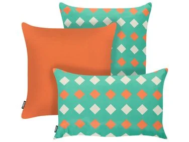 Sett med 3 utendørsputer CANNA Geometrisk mønster 30 x 50 cm 45 x 45 cm Flerfarget v:9219796
