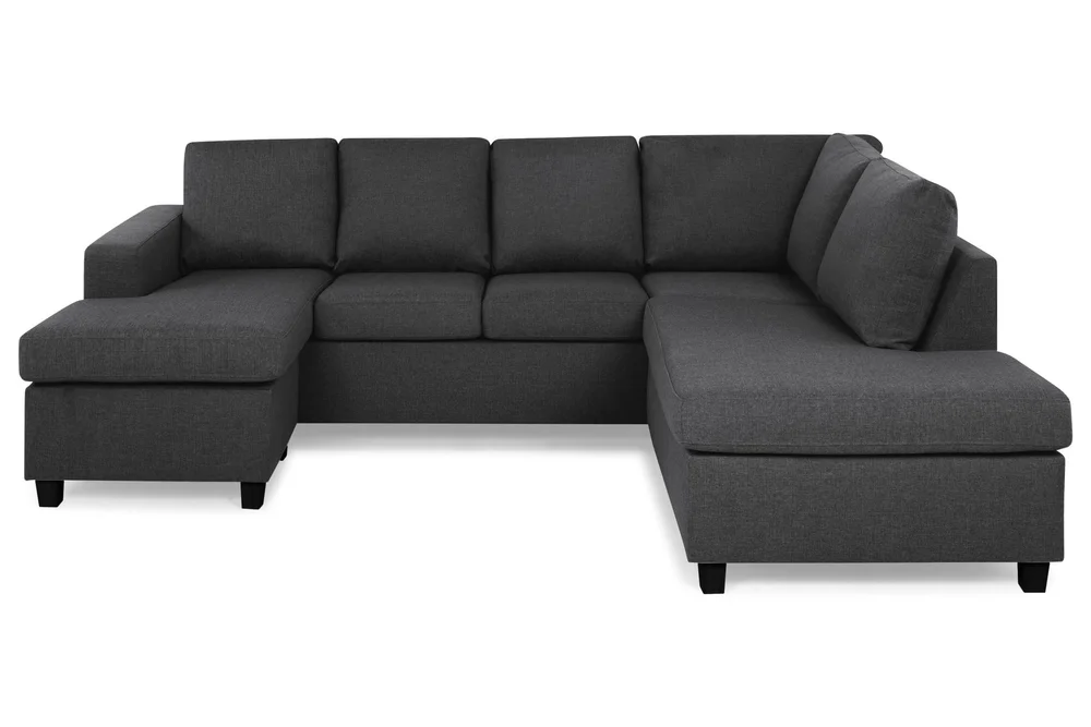 Crazy 4-seters Høyrevendt U-formet Small Sofa med Divan og Sjeselong i Stoff v:3678166