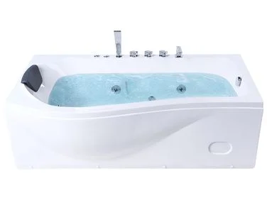 Hjørneboblebad med LED POZUELOS 170 x 90 cm Hvit v:8693263