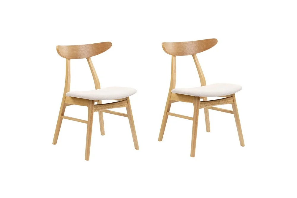 Matsalsstol Beliani Lynn set om 2 Ljus Trä-Beige Ljusbeige v:5570135