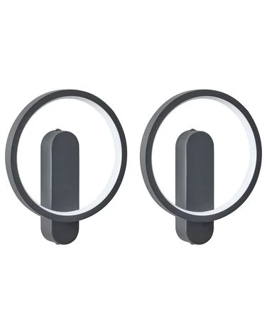 Sett med 2 vegglamper BLIES LED Metall Svart v:1970174 Sett med 2 vegglamper BLIES LED Metall Svart v:1970174