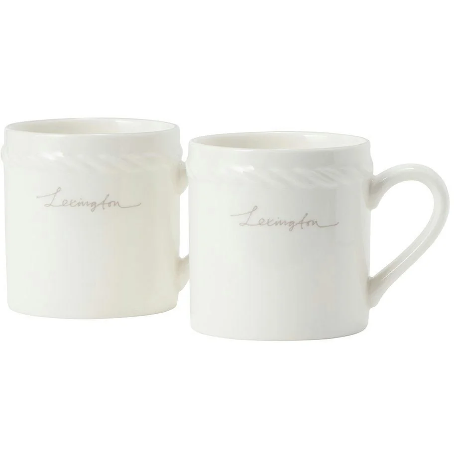 Lexington Porcelain Espressokopp 5 cm 2-pk, Hvit / Beige v:9344949