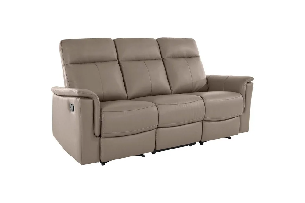 Sofa 3-seter Southbrook Lys grå, PU/tre/metall, Manuell hvilestol v:9722177 Sofa 3-seter Southbrook Lys grå, PU/tre/metall, Manuell hvilestol v:9722177