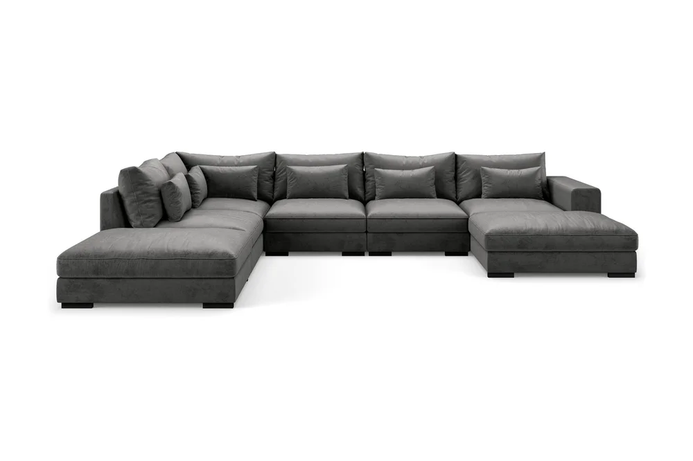 Dubai stor U-sofa modul med divan høyre fløyel ekstra dyp v:8096213 Dubai stor U-sofa modul med divan høyre fløyel ekstra dyp v:8096213