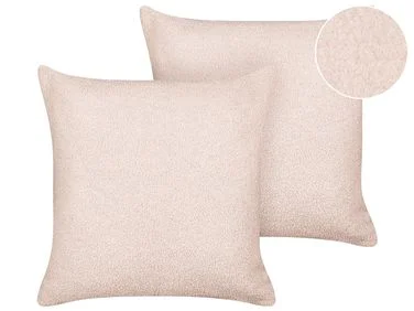 Sett med 2 pynteputer LEUZEA 45 x 45 cm Bouclé Pastellrosa Ensfarget v:2846214 Sett med 2 pynteputer LEUZEA 45 x 45 cm Bouclé Pastellrosa Ensfarget v:2846214