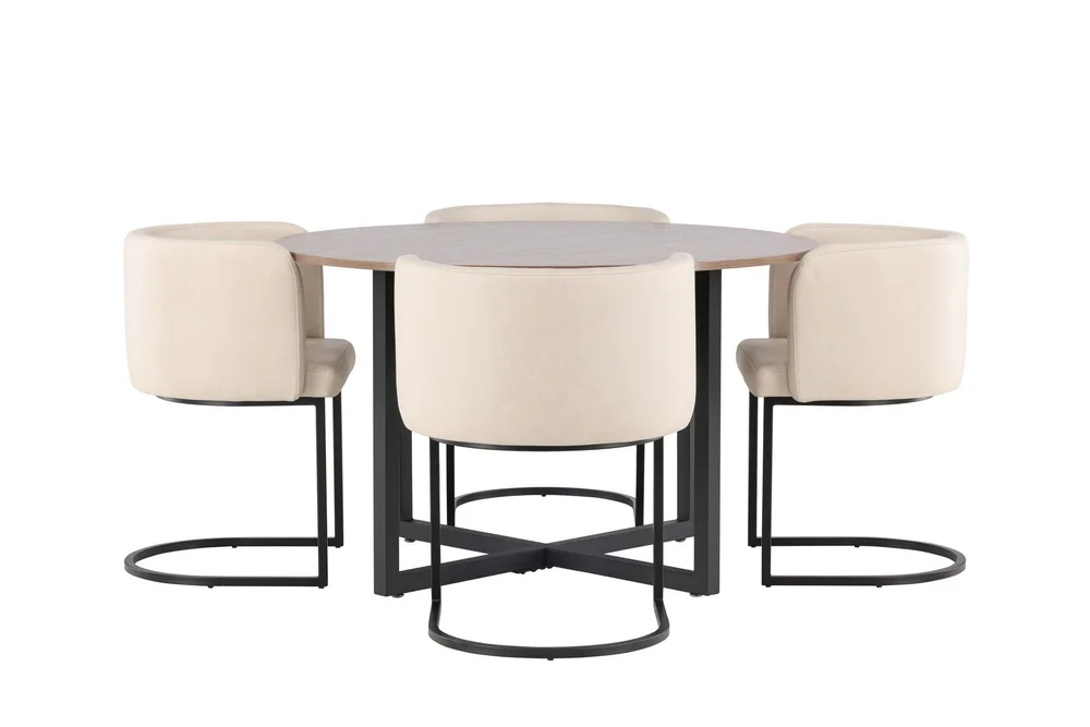 Durango Matgruppe 120 cm Rund med 4 Simrishamn Stoler v:8042228