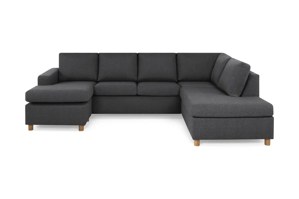 Crazy 4-seters Høyrevendt U-formet Large Sofa med Divan og Sjeselong i Stoff v:3283940