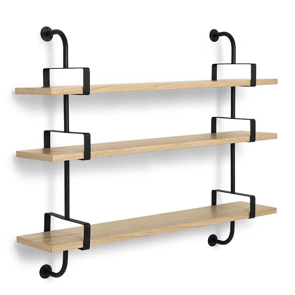 Demon Hylle 3 155cm, Sort/Eik v:4751414 Demon Hylle 3 155cm, Sort/Eik v:4751414