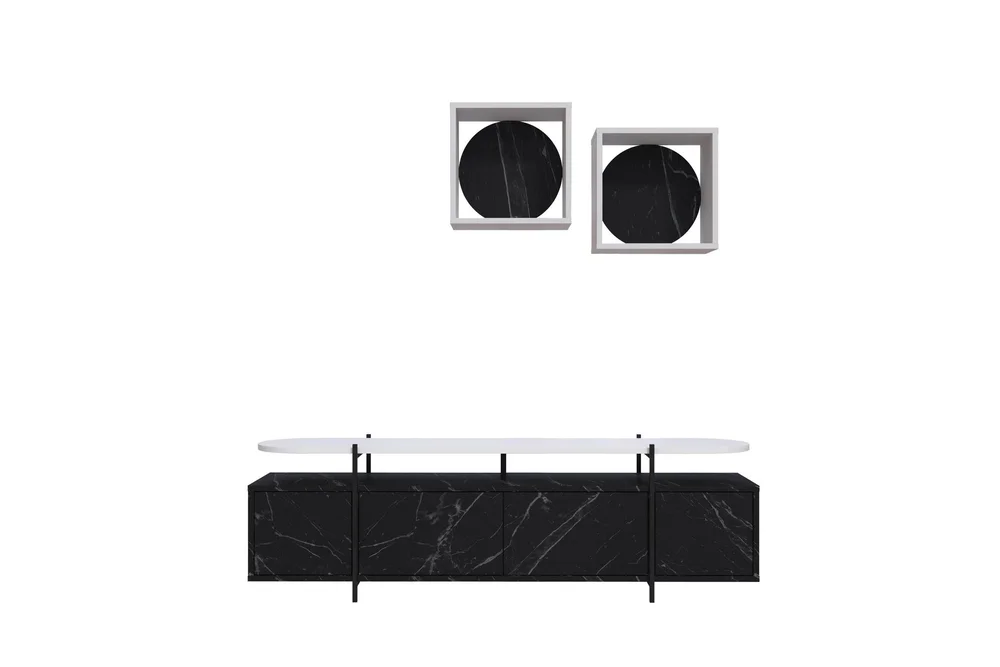 Hanley Tv-möbelset 160x35,6 cm Black/White v:1123176